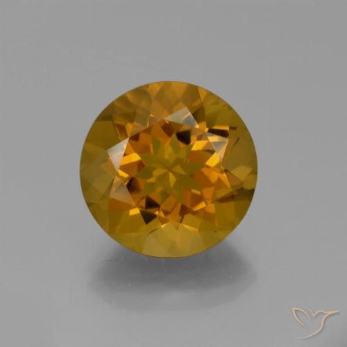 8.85ct Натуральный Золотисто-коричневый Цитрин, Круглый, Чистота VS