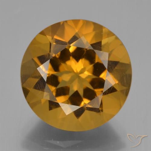 8.07ct Натуральный Золотисто-коричневый Цитрин, Круглый, Чистота VVS