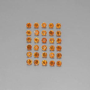  карата, натуральный Желто-оранжевый Цитрин, Огранка Круг, VVS-VS