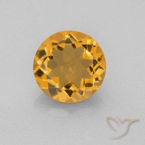 4.49ct Натуральный Оранжево-золотой Цитрин, Круглый, Чистота VS