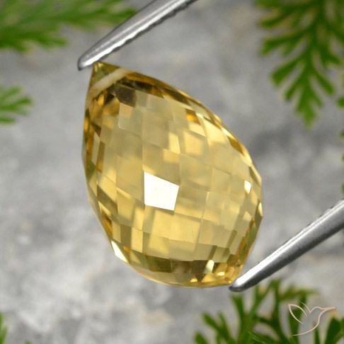 8.48ct Натуральный Средний золотой Цитрин, Бриолет, Чистота VVS