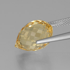 8.86 карата, натуральный Золотисто-оранжевый Цитрин, Бриолет, Чистота VVS