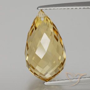 6.85ct Натуральный Золотисто-оранжевый Цитрин, Бриолет, VVS-VS