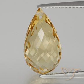 6.56ct Натуральный Золотой Цитрин, Бриолет, Чистота VVS
