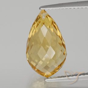 6.82ct Натуральный Средне-светлое золото Цитрин, Бриолет, Чистота VVS