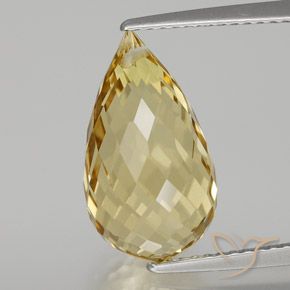 6.91ct Натуральный Золотой Цитрин, Бриолет, VVS-VS