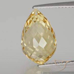 6.70ct Натуральный Светло-золотистый Цитрин, Бриолет, Чистота VVS