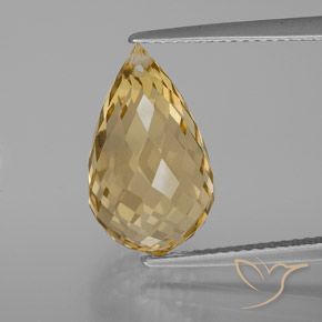 7.33ct Натуральный Золотой Цитрин, Бриолет, Чистота VVS