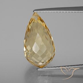 7.22ct Натуральный Золотой Цитрин, Бриолет, Чистота VVS