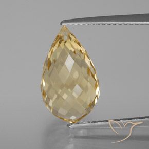 7.12ct Натуральный Светло-золотистый Цитрин, Бриолет, VVS-VS
