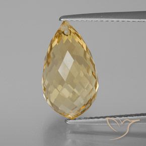 7.35ct Натуральный Светло-золотистый Цитрин, Бриолет, Чистота VVS