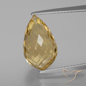 7.50ct Натуральный Золотисто-оранжевый Цитрин, Бриолет, VVS-VS