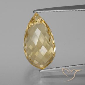 7.30ct Натуральный Светло-золотистый Цитрин, Бриолет, VVS-VS