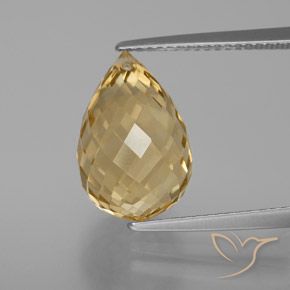 7.39ct Натуральный Золотисто-оранжевый Цитрин, Бриолет, VVS-VS
