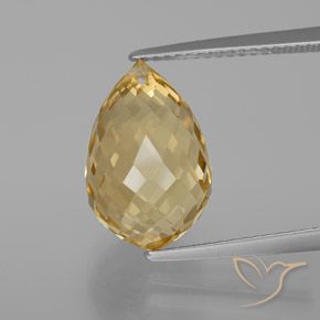7.40ct Натуральный Светло-золотистый Цитрин, Бриолет, VVS-VS