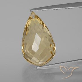 8.24ct Натуральный Светло-золотистый Цитрин, Бриолет, VVS-VS