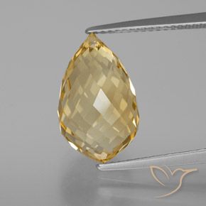 7.56ct Натуральный Светло-коричневато-золотистый Цитрин, Бриолет, Чистота VVS
