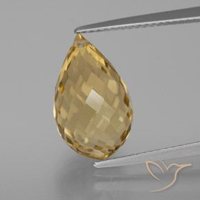 7.33ct Натуральный Золотисто-оранжевый Цитрин, Бриолет, VVS-VS
