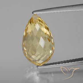 7.17ct Натуральный Светло-золотистый Цитрин, Бриолет, Чистота VVS