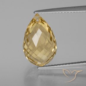 7.28ct Натуральный Светло-золотистый Цитрин, Бриолет, VVS-VS