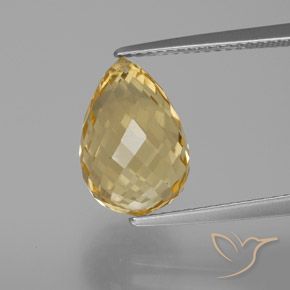 6.14ct Натуральный Золотой Цитрин, Бриолет, VVS-VS