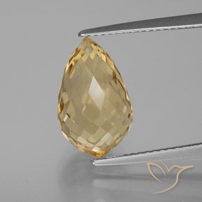 6.27ct Натуральный Золотисто-оранжевый Цитрин, Бриолет, VVS-VS