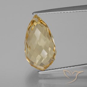 6.44ct Натуральный Светло-золотистый Цитрин, Бриолет, Чистота VVS
