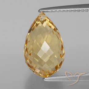 5.70ct Натуральный Золотисто-оранжевый Цитрин, Бриолет, Чистота VVS