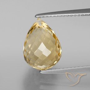 5.41ct Натуральный Золотисто-Апельсиновый Цитрин, Бриолет, VVS-VS