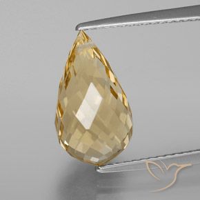 4.93ct Натуральный Золотисто-Апельсиновый Цитрин, Бриолет, Чистота VS
