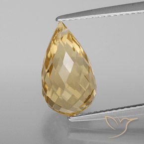 4.71ct Натуральный Золотисто-Апельсиновый Цитрин, Бриолет, VVS-VS