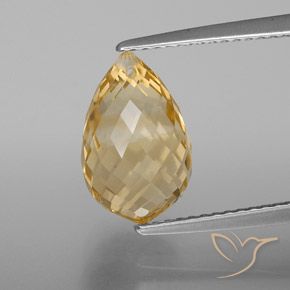4.30ct Натуральный Золотисто-Апельсиновый Цитрин, Бриолет, VVS-VS