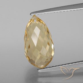 4.68ct Натуральный Золотисто-Апельсиновый Цитрин, Бриолет, VVS-VS