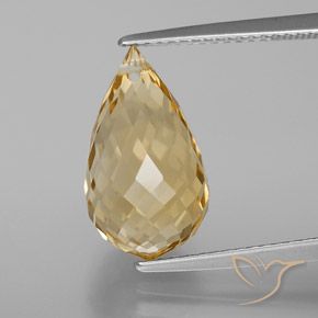 6.13ct Натуральный Золотисто-Апельсиновый Цитрин, Бриолет, Чистота VVS