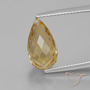 5.07ct Натуральный Золотисто-Апельсиновый Цитрин, Бриолет, Чистота VVS
