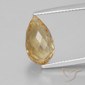 4.28ct Натуральный Золотисто-Апельсиновый Цитрин, Бриолет, Чистота VVS