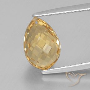 5.04ct Натуральный Золотой Цитрин, Бриолет, Чистота VVS