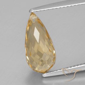 3.96ct Натуральный Золотой Цитрин, Бриолет, VVS-VS
