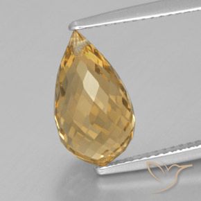 4.41ct Натуральный Золотисто-Апельсиновый Цитрин, Бриолет, Чистота VVS