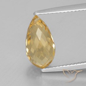 3.49ct Натуральный Золотисто-Апельсиновый Цитрин, Бриолет, Чистота VVS