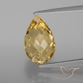 6.04ct Натуральный Средне-светлое золото Цитрин, Бриолет, Чистота VVS