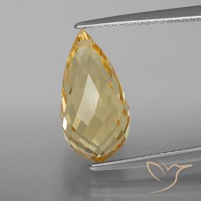 5.42ct Натуральный Золотисто-Апельсиновый Цитрин, Бриолет, VVS-VS