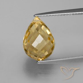 5.40ct Натуральный Золотисто-оранжевый Цитрин, Бриолет, VVS-VS