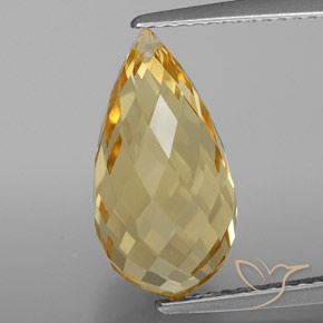 5.81ct Натуральный Золотой Цитрин, Бриолет, Чистота VVS