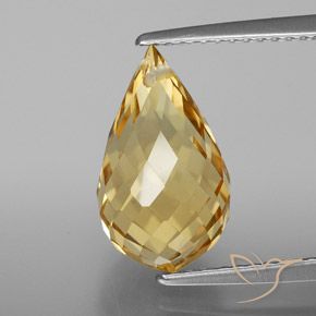 4.64ct Натуральный Золотисто-Апельсиновый Цитрин, Бриолет, Чистота VVS