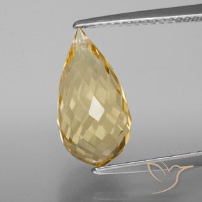 4.53ct Натуральный Светло-золотистый Цитрин, Бриолет, VVS-VS