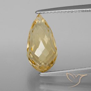 3.88ct Натуральный Золотисто-оранжевый Цитрин, Бриолет, VVS-VS