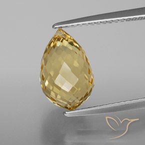 4.15ct Натуральный Золотисто-оранжевый Цитрин, Бриолет, VVS-VS
