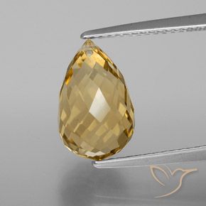 4.42ct Натуральный Золотой Цитрин, Бриолет, VVS-VS