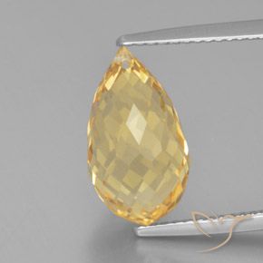 6.11ct Натуральный Золотой Цитрин, Бриолет, VVS-VS